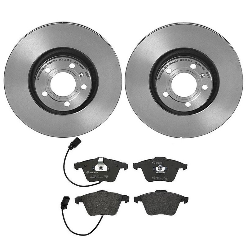 Brembo Front Brake Kit Low Met Pads 321mm Vented Disc Rotors for Audi A6 Quattro