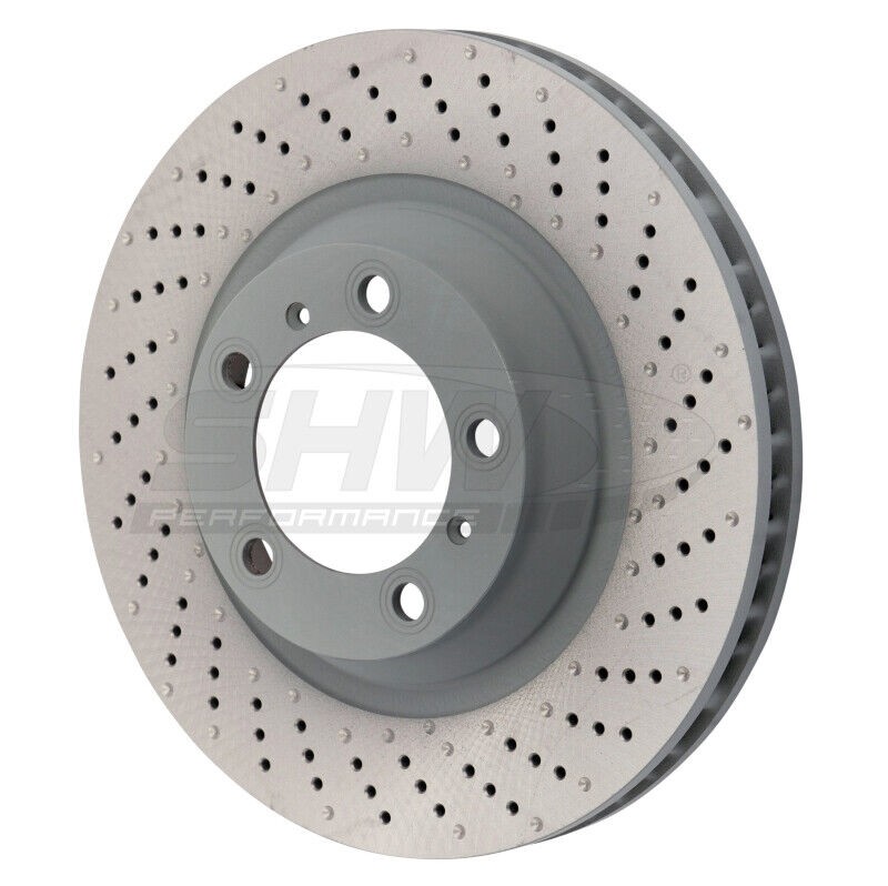 SHW Fits 15-16 Porsche 911 Carrera 4 GTS W/o Ceramics Right Frt Drill-Dimp MB
