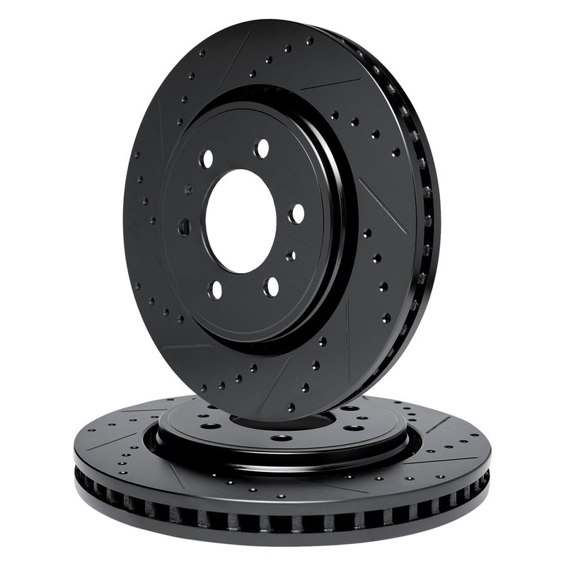 For Toyota 4Runner 10-24 R1 Concepts Drilled & Slotted Rear Brake Rotor Set
