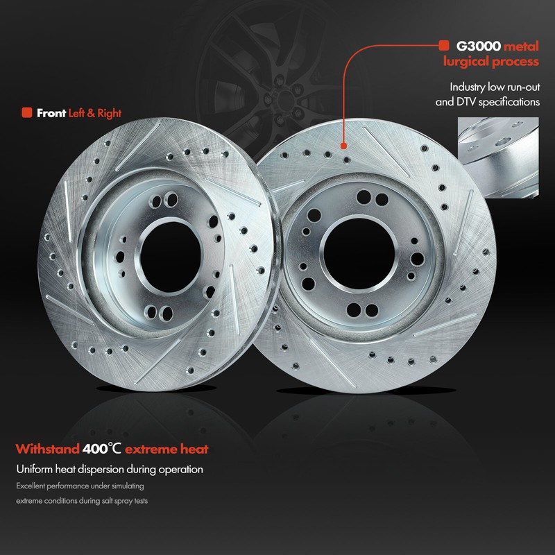 Front Drilled Rotors & Ceramic Brake Pads for Dodge Avenger Chrysler Mitsubishi gallery