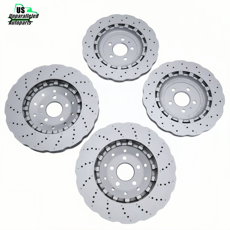 4X Front&Rear Disc Brake Rotors For Audi RS7 Models 14-18 4G8615601E 4G0615301AH