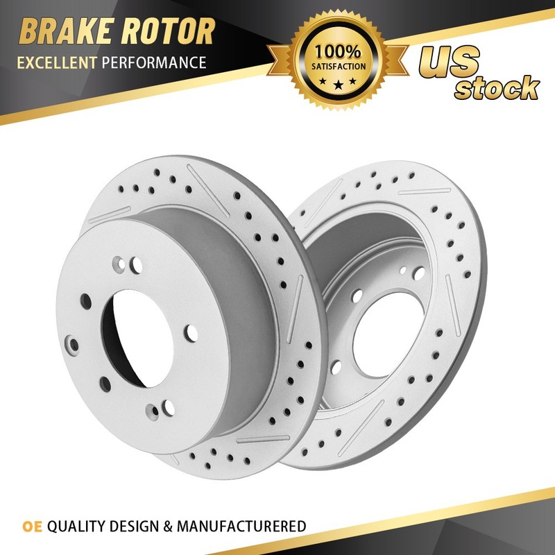 262 mm Rear Brake Rotors Pair for Kia Soul 2010 2011 2012 2013, FWD L4 1.6L 2.0L