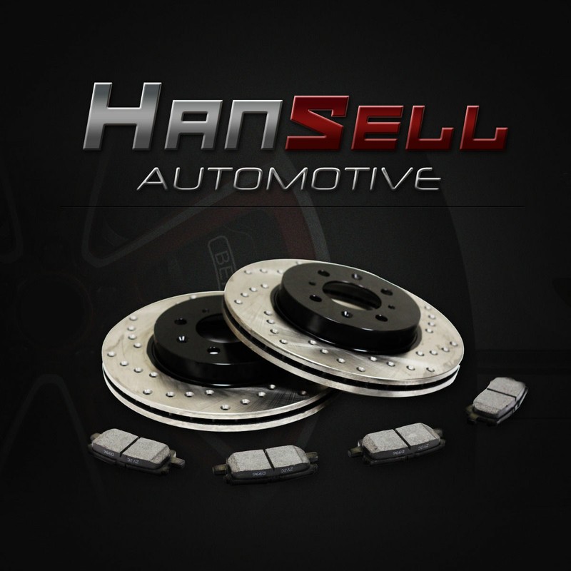 [Front Drilled Brake Rotors Semi Metallic Pads] Fit 2009-2013 Audi A3 FWD 288mm