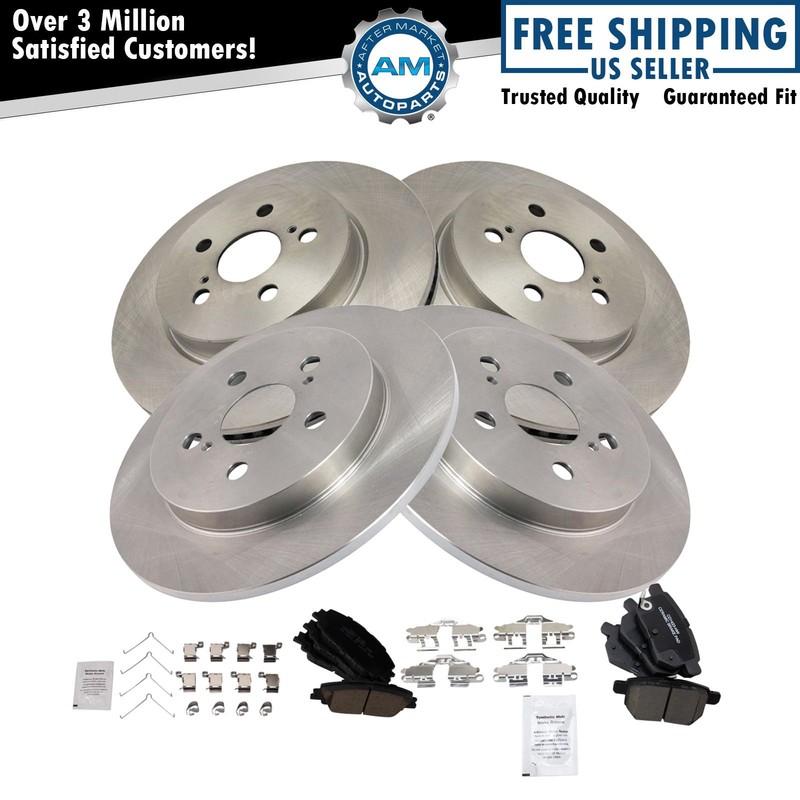 Front & Rear Brake Pad & Rotor Kit Ceramic Fits 2020 Toyota Prius Prime