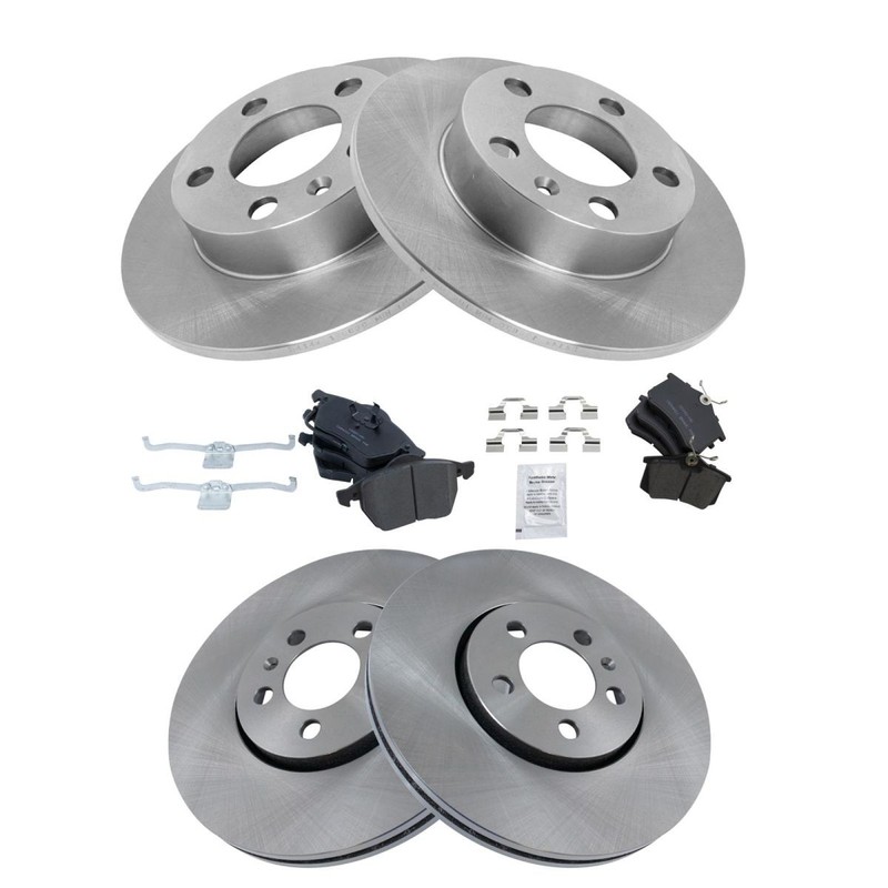 TRQ Brake Pad Ceramic Rotor Front & Rear Kit for VW Beetle Jetta Golf gallery