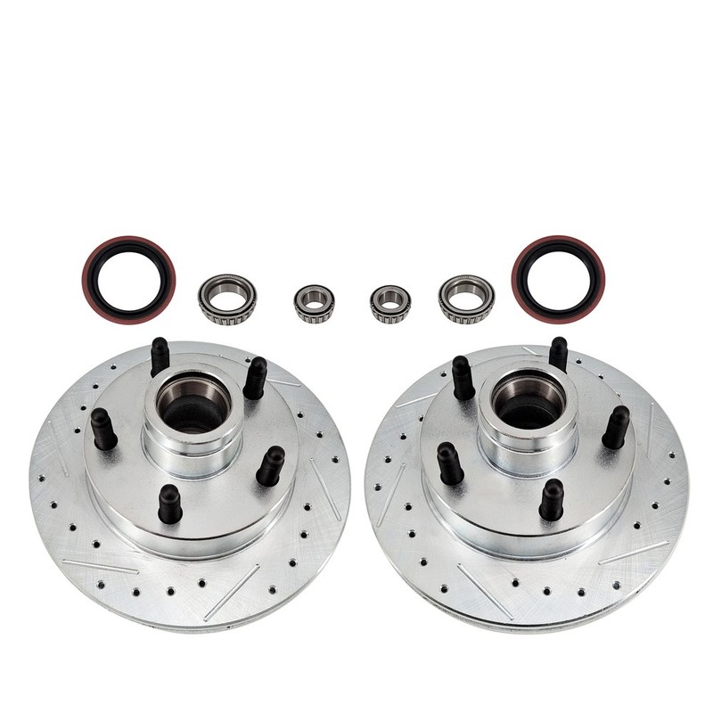 Disc Drilled Slotted Brake Rotor&Bearing-Seal Kit 5 on 4-1/2 Inch For Mustang II gallery