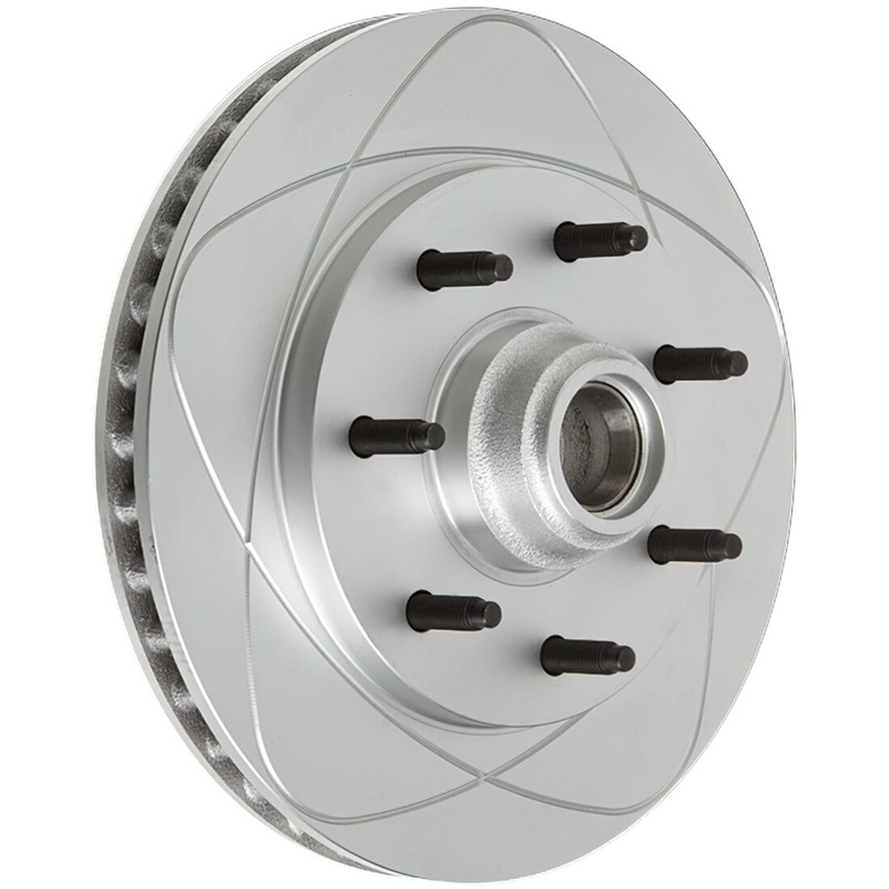 Front Ultra Slotted Disc Brake Rotors & Pads, Fits Ford F-150, F-250; 7 Lugs RWD gallery