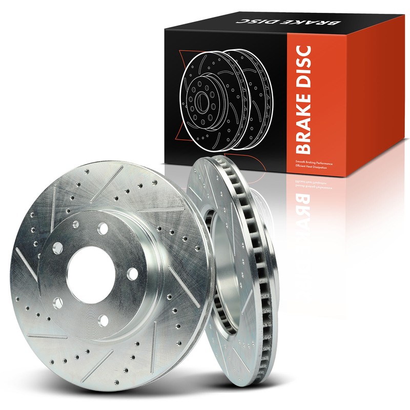 2Pcs 279.8mm Front Drilled Brake Rotors for Mazda 3 14-18 3 Sport CX-3 2016-2022