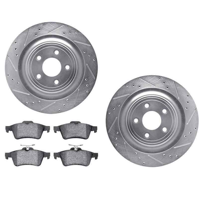 For Jaguar Super V8 2006-2009 Rotor Set | Drilled And Slotted | With Brake Pads gallery