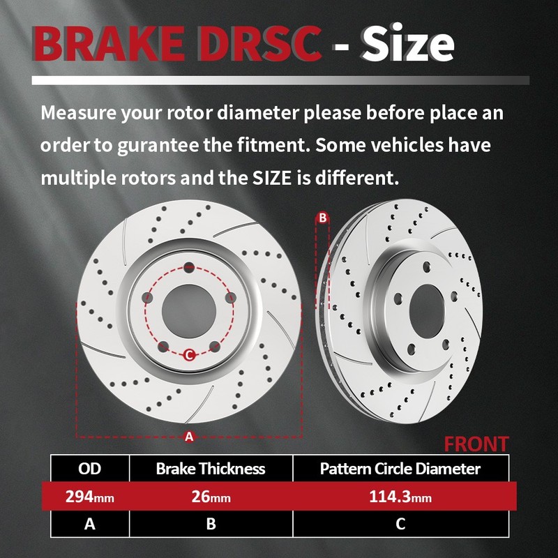 Front Brake Rotors and Pads for Dodge Avenger 2008-2014 Caliber 2007 2008-2009 gallery