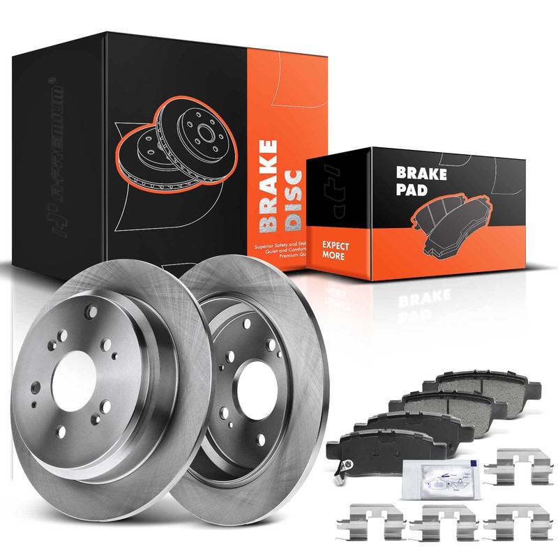 Rear Drilled Disc Brake Rotor & Brake Pads for Honda Odyssey 2005-2010 V6 3.5L