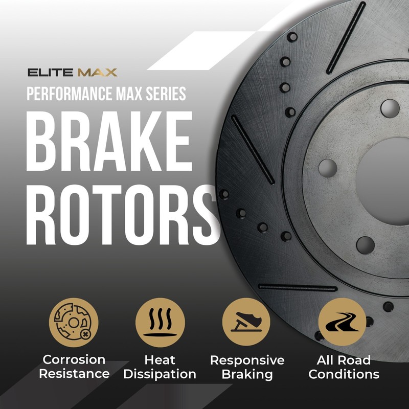 Front Drilled Slotted Rotors for 2017-23 Audi A4 A5 Q5 allroad Quatro Sportback gallery