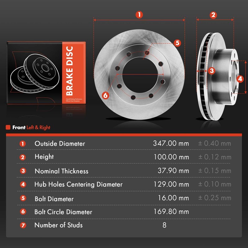 Front Disc Brake Rotors for Ford F-250 F-350 Super Duty 2005 2006 2007 2008-2012 gallery
