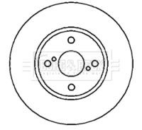 x2 Borg & Beck Front Brake Discs Pair Fits Toyota BBD4381