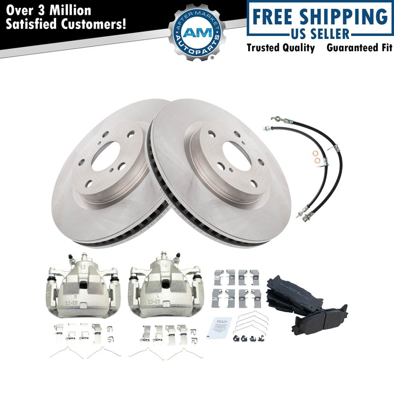 Front Brake Pad & Rotor Kit Semi-Metallic For 2012 Toyota Avalon