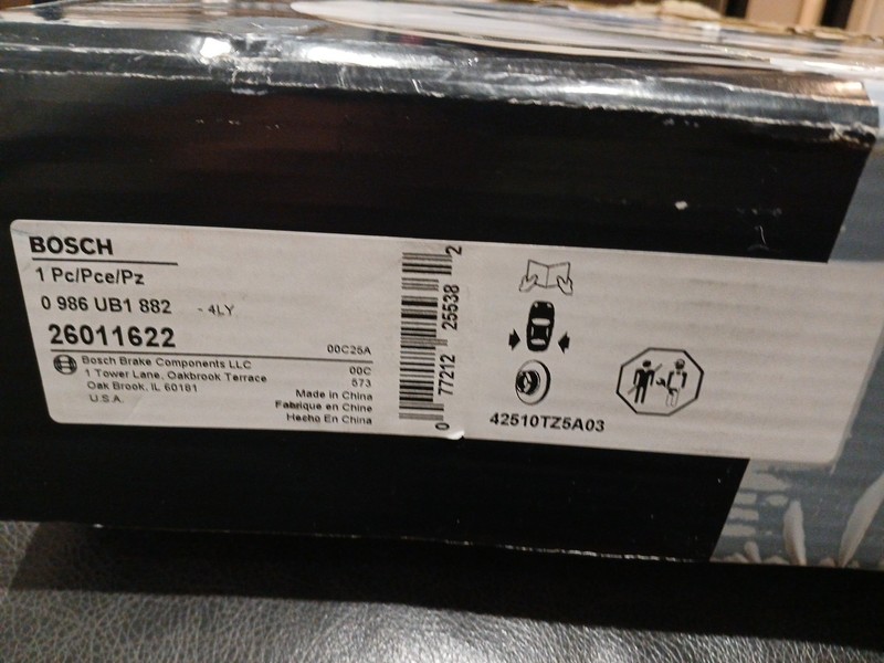 Bosch 26011622 Quietcast Disc Brake Rotor New Open Box Acura MDX 2014 2015 2016 gallery