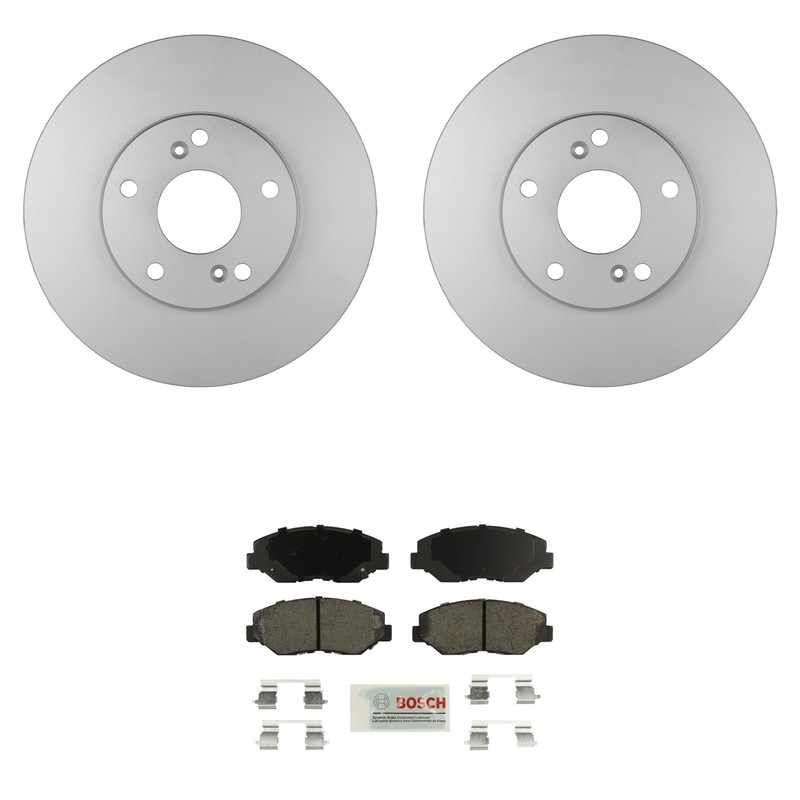 Bosch Front Quietcast Rotors Blue Ceramic Disc Brake Pad Kit For ILX Accord Civi