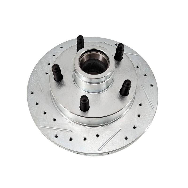 Disc Drilled Slotted Brake Rotor&Bearing-Seal Kit 5 on 4-1/2 Inch For Mustang II gallery