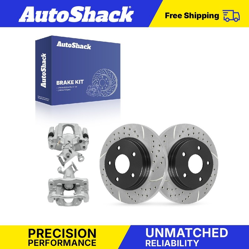 Rear Drilled Slotted Brake Rotors Calipers for Dodge, Journey 2009-2012