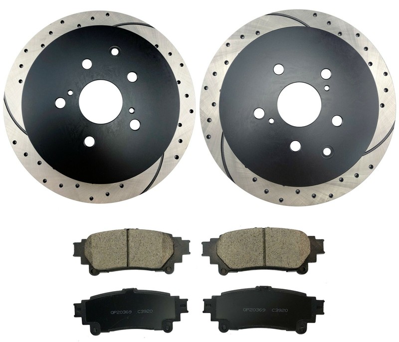 Rear Brake Rotors and Ceramic pads for Lexus 2010-2015 RX350 RH450h Highlander