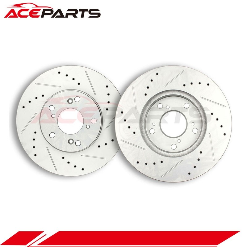 FRONT BRAKE DISC ROTORS FOR 2002 2003 2004 HONDA CR-V DRILLED & SLOTTED 2PCS gallery