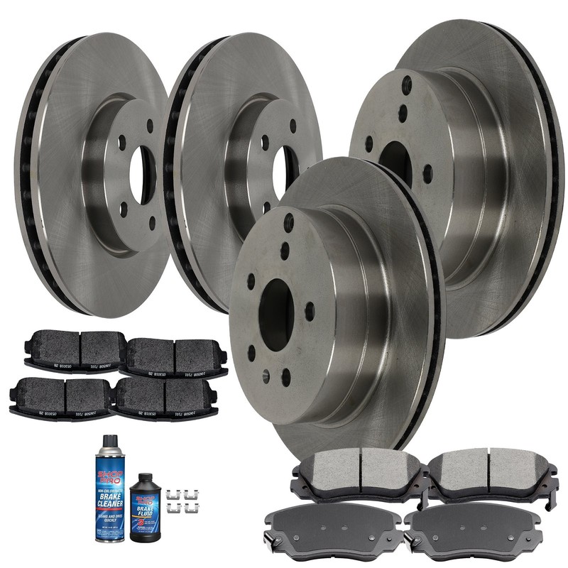 Front And Rear Brake Rotors Discs Brake Pads Fits 2010 – 2017 CHEVROLET EQUINOX
