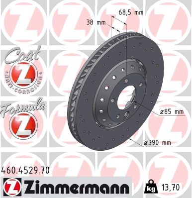 Zimmermann 460.4529.70 Brake Disc for Porsche