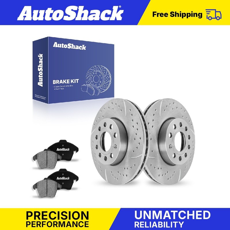 Front Drilled Slotted Brake Rotors Ceramic Pads for 2005-2018 Volkswagen Jetta