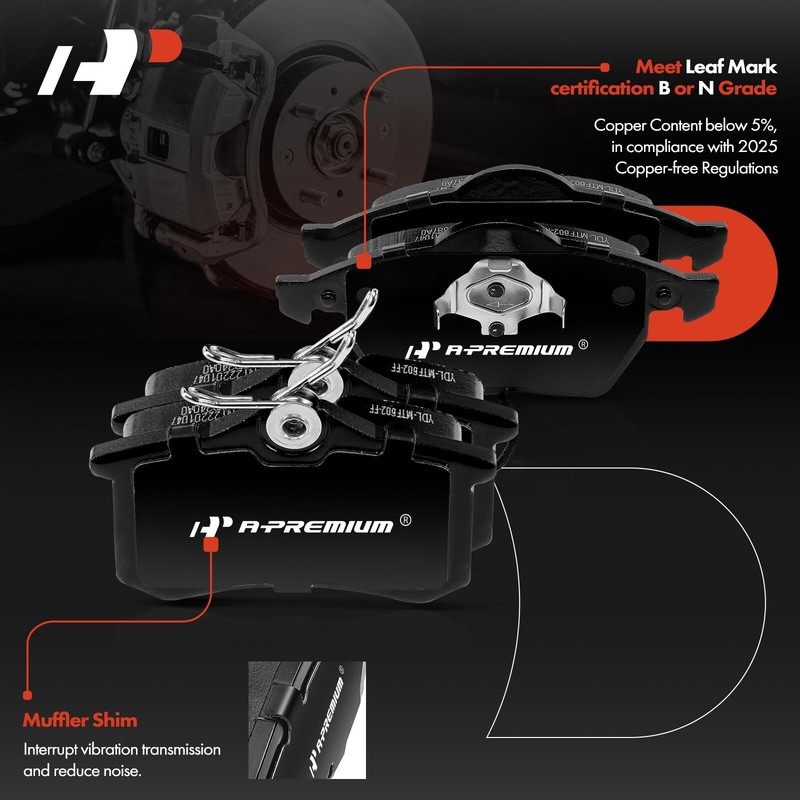 A-Premium Front & Rear Disc Brake Rotors & Ceramic Pads for VW Jetta Golf Beetle gallery