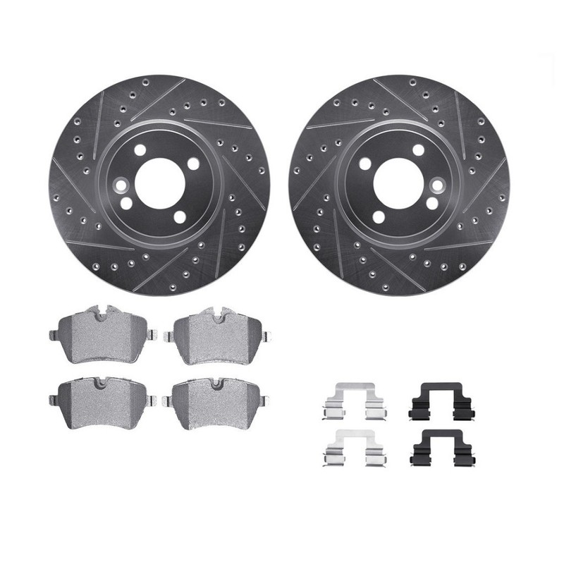 For Mini Cooper 2002 03 04 05 2006 Rotor Set | Silver | Drilled And Slotted gallery