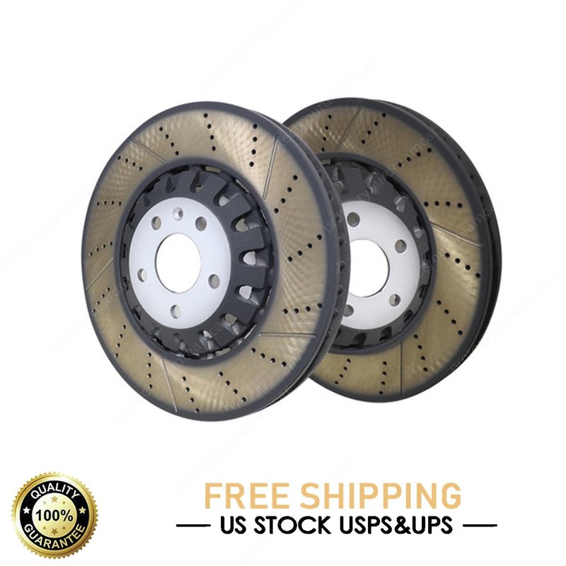 Performance 2Pcs New Front 375mm Vented Brake Disc Rotors For Audi A6 A8 Q7 Q8
