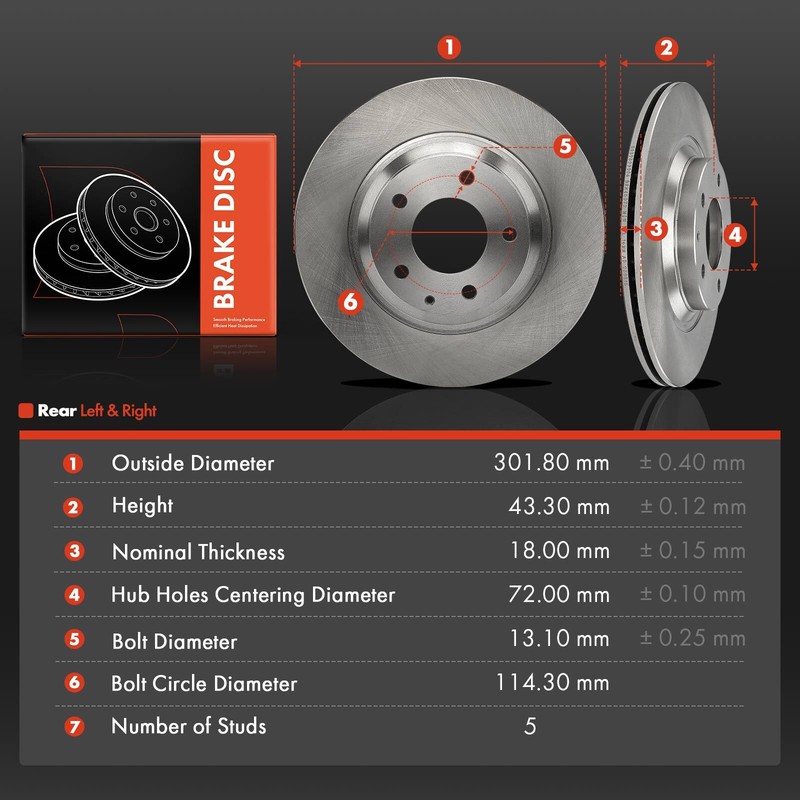 2x New Rear Driver & Passenger Disc Brake Rotors for Mazda RX8 2004-2011 R2 1.3L gallery