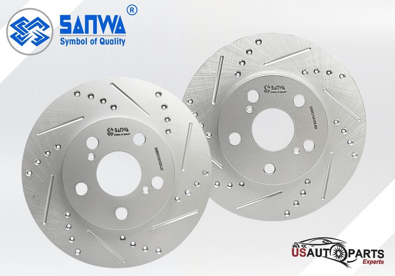 PAIR OF FRONT BRAKE ROTOR VENTED & GEOMET COATED D&S 255mm FOR LEXUS 2010-2017