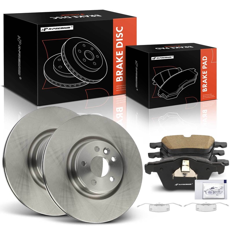 Front Disc Brake Rotors & Ceramic Brake Pad for Volvo XC70 08-16 V60 V70 S60 S80