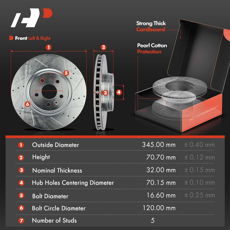 Front Drilled Brake Rotors & Ceramic Brake Pads For Tesla Model X S 2017-2021 gallery