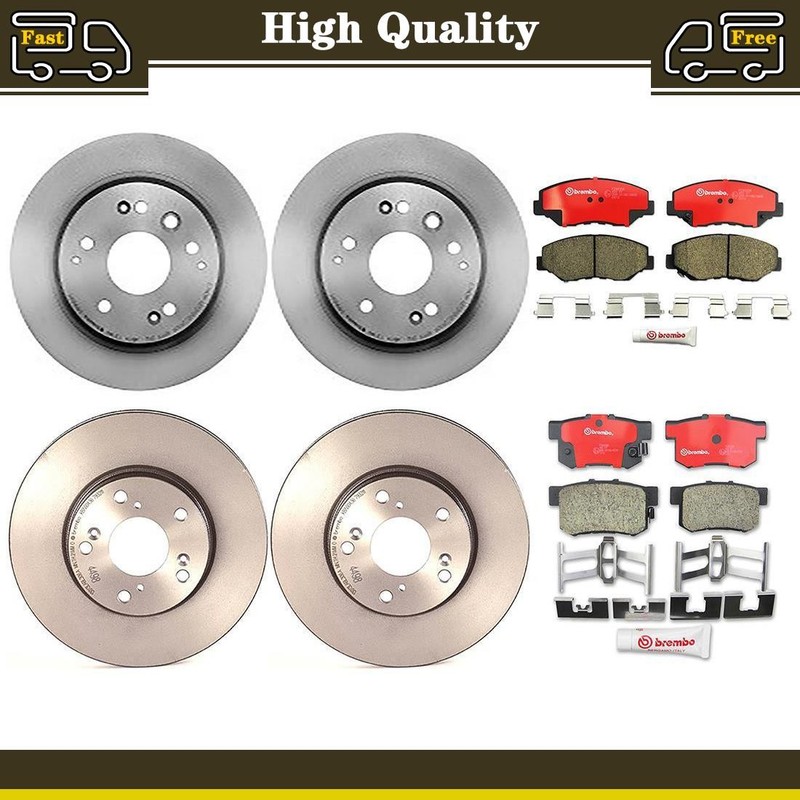 Brake Pads Rotors Set Front Rear Fits Honda Element 2.4L