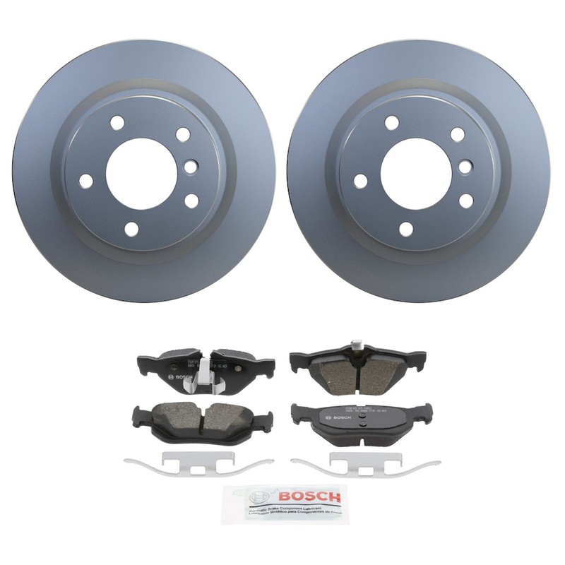 Hella Rear Rotors Bosch QuietCast Ceramic Disc Brake Pad Kit For E82 E83 128i L6