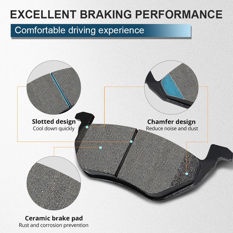 Front Disc Rotors + Ceramic Brake Pads for 2006 - 2010 Ford Explorer Sport Trac gallery