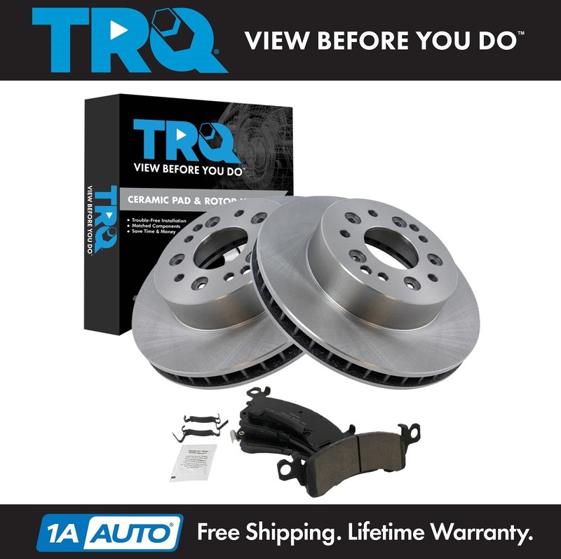 TRQ Front Brake Pad & Rotor Kit Ceramic Fits 1969 Chevrolet Camaro