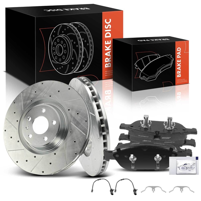 6x Drilled Rotors & Ceramic Brake Pad for Audi A6 Quattro A8 Quattro Front 356mm
