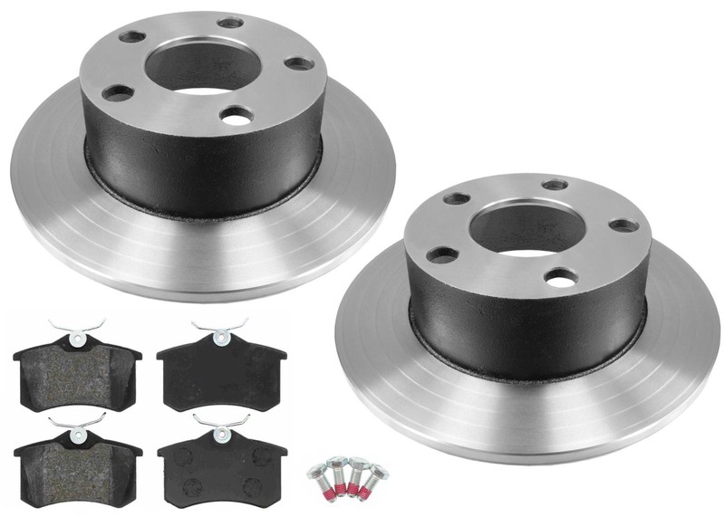 Rear Carbon Coated Brake Rotors & EPS Brake Pads Fits Audi A6 1998 1999 2004