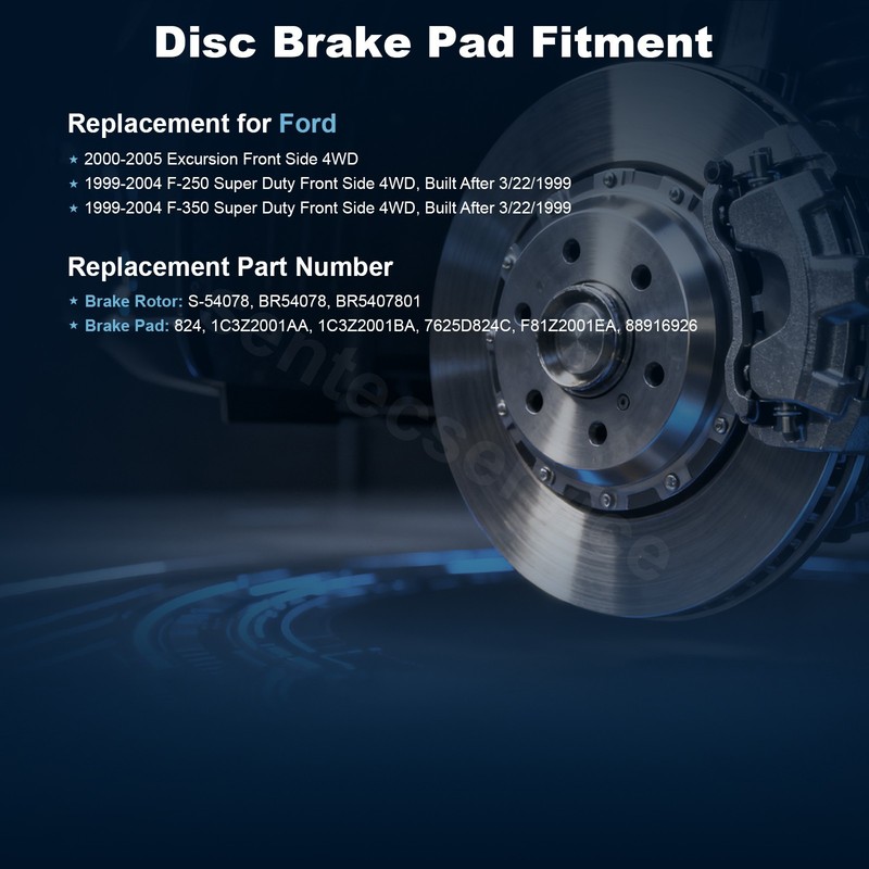 For 99-2005 Ford F-250 F-350 Super Duty Excursion Front Brake Rotor & Brake Pad gallery