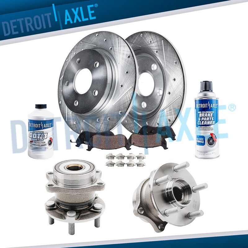 286mm Rear for Forester Legacy Outback BRZ Drilled Rotors Brake Pads + Wheel Hub
