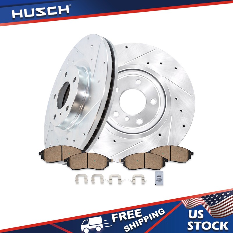 12.6″ Front Drilled Rotors + Brake Pads for Nissan 350Z 370Z Infiniti G35 G37