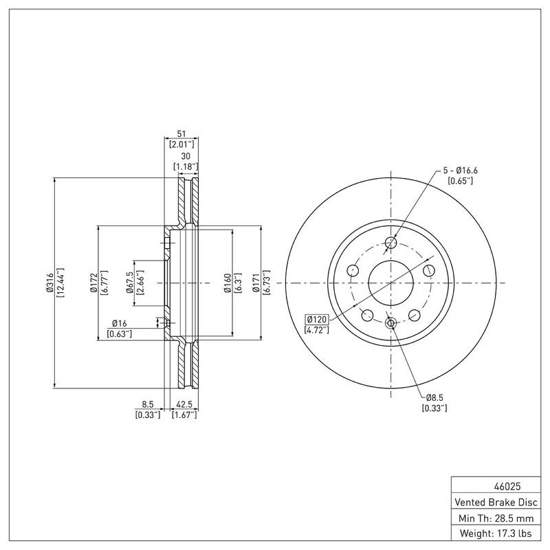 Dynamite Friction Front Disc Brake Rotor for 08-14 CTS (600-46025) gallery