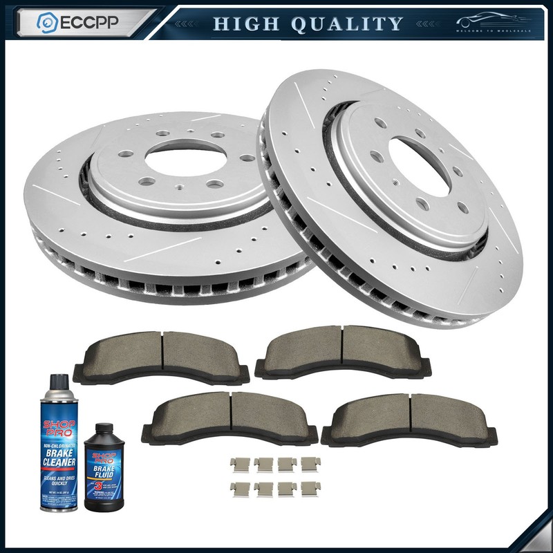 Front Disc Brake Rotor and Ceramic Pads For Ford F-150 Expedition Lincoln