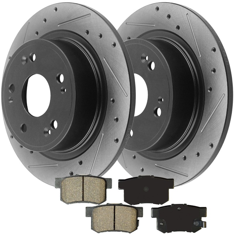 For Acura Tsx Brake Rotors and Ceramic Brake Pads Front Rear Disc Rotors 2004-08 gallery