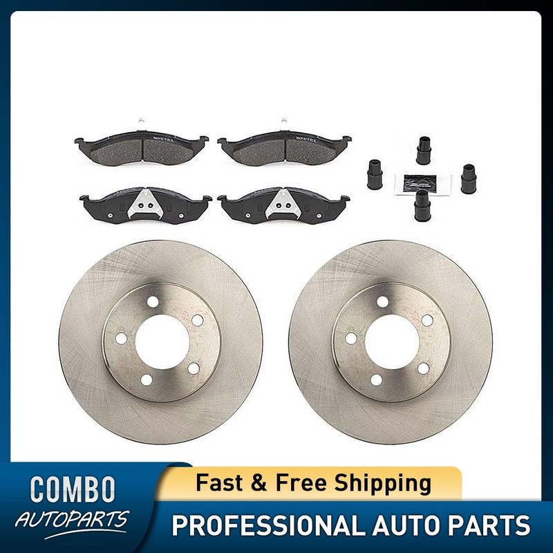 Front Disc Brake Rotors + Brake Pads for Ford Thunderbird 3.8L 1991 1992
