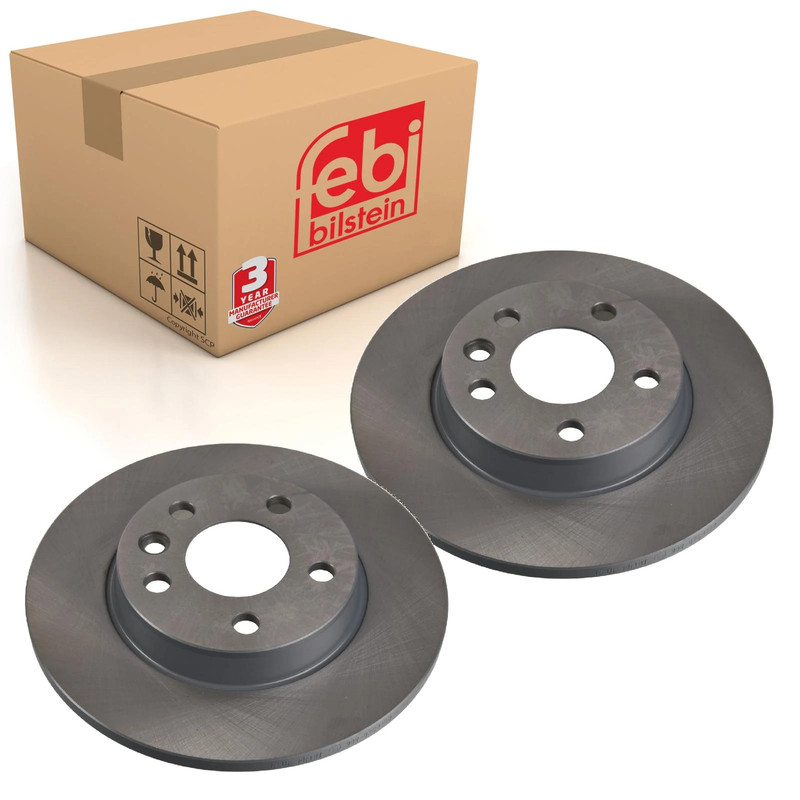 Pair of Rear Brake Disc Fits Volkswagen Transporter Febi 18490