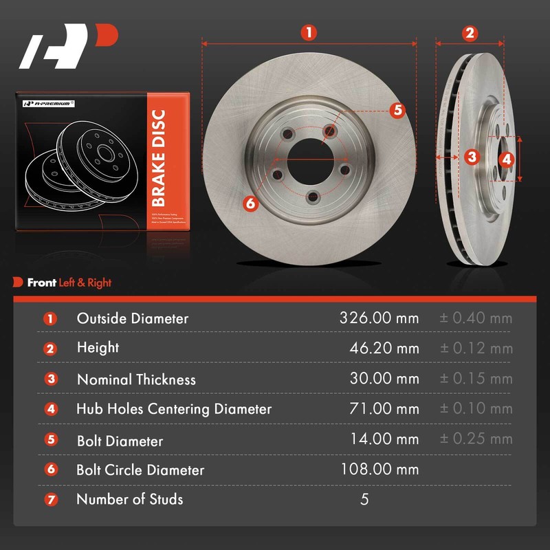 2x Disc Brake Rotors Front for Jaguar XF 09-10 13-15 S-Type XK XJ8 Vanden Plas gallery